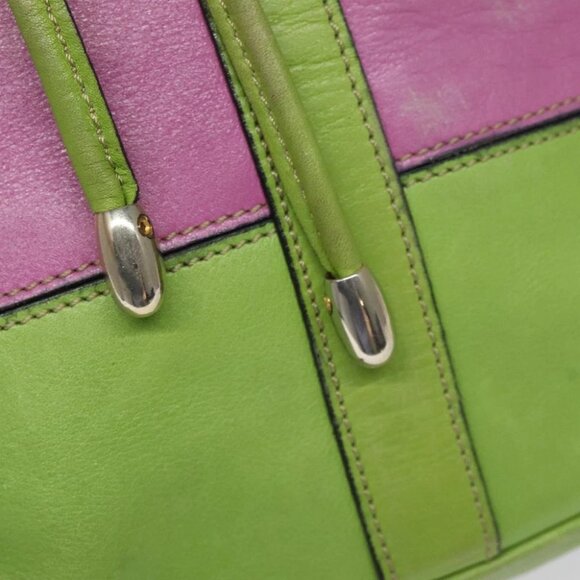 CELINE Shoulder Bag Leather Green Auth 115918 - Picture 11 of 16